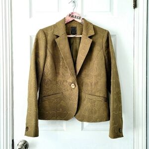 Due Per Due Western Brocade Jacket in Olive